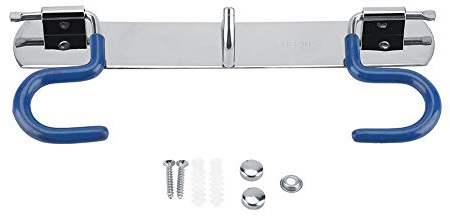AJUNJIIL 304 Acero Inoxidable fregona Escoba Titular de Rack montado en la Pared organización Limpieza Herramienta Almacenamiento (Gancho de trapeador Doble + 1 Gancho pequeño)