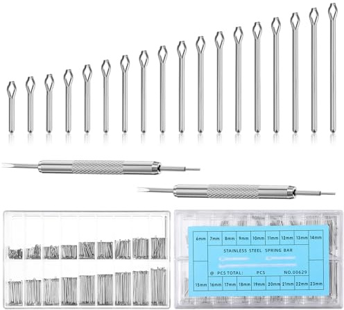 Mabor 360 Stück Uhrmacherwerkzeug Set,18 Verschiedenen Größen (6-23mm) | Edelstahl Federsteg Professional Uhr Entferner Repair Tool Uhrenarmband Stifte für Uhrenreparatur Uhrmacherwerkzeug