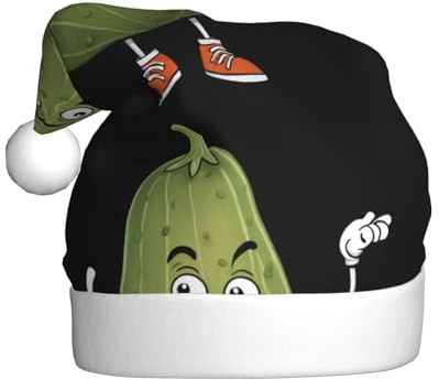 XBKGOHA Lively Mr. Bitter Melon Printing Christmas Hat for Adult quality accessory soft, lightweight, and fluffy