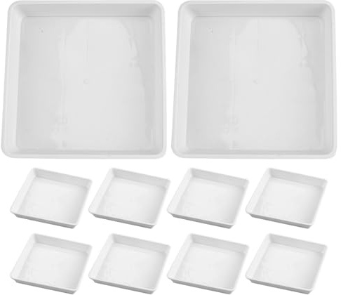 VALICLUD 10pièces Soucoupes Carrées pour Plantes Plateau Carré Plastique Base De Pot De Fleurs Soucoupe pour Pot De Fleurs Plateau De Drainage pour Plantes Intérieur