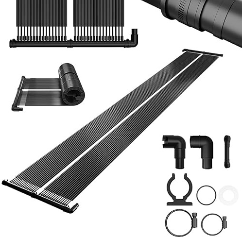 AufuN Pannello solare per piscina 500 x 70 cm, riscaldamento solare per piscina e piscina, plastica resistente ai raggi UV, espandibile a piacere, tappetino solare per acqua calda per riscaldamento