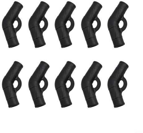 Bordfly Tent Lot de 10 connecteurs de tige en plastique - Courbé à 130° - Pour arceaux de tente - 19 mm sur 12,5/16/19 mm - Accessoire de réparation pour camping, randonnée, extérieur (19 x 16)