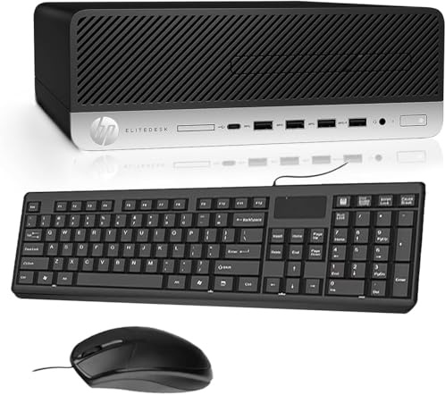 HP EliteDesk 705 G4 SFF Desktop PC, AMD Radeon RX 550X, AMD Ryzen 7 Pro 2700, 16GB RAM, 512GB SSD, WiFi, Bluetooth, Tastiera US QWERTY, Windows 11 Pro (Ricondizionato)