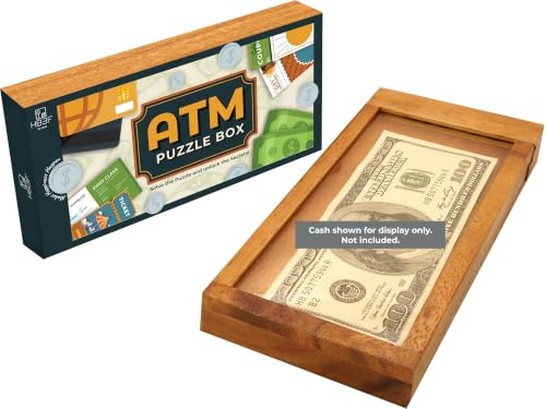 BSIRI ATM-Puzzle-Box für Erwachsene, Geheimbox, Knobelspiele, Geschenkbox, Geld, Gehirn-Teaser, Holz-Puzzle-Boxen mit versteckten Fächern, Schlossbox, Trickbox, Magische Geldgeschenkbox, Luban Box