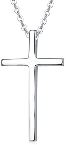Carleen Damen Kette mit Kreuz Anhänger aus 925 Sterling Silber mit Zirconia, Christian Halskette Geschenk Schmuck für Damen Mädchen- Verstellbar Kettenlänge: 40 + 5 cm