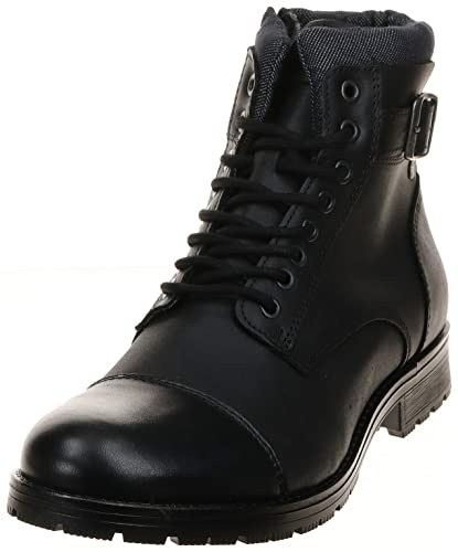 JACK & JONES Jfwalbany Leather Anthracite STS, Bottes Motardes Homme, Gris, 44 EU