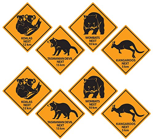 Beistle Outback Lot de 8 Panneaux de signalisation routière Multicolore 43,2 cm