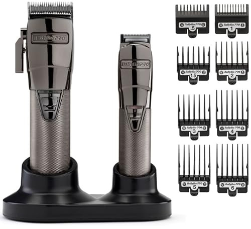 BaBylissPRO sladdlös Super Motor hårklippare och trimmer kollektion, japanska stålblad, sladdlöst metallhölje