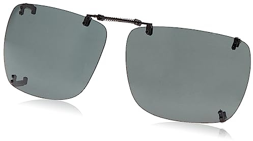 Dioptics Solar Shield G REC Clip On Sunglasses Polarized Rectangular, Black, 56 mm