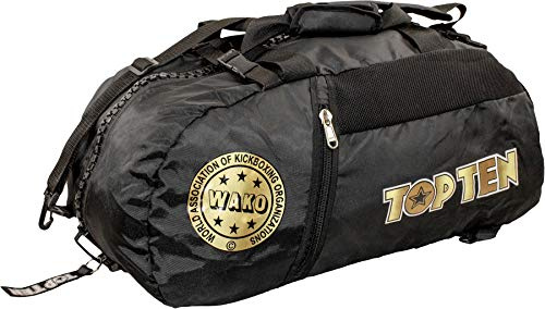 TopTen Rucksack-Tasche „WAKO“ - 55 cm x 29 cm x 27 cm, schwarz-Gold