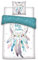 Familando - Set di biancheria da letto double face, design moderno, 135 x 200 cm, 80 x 80 cm, 100% cotone, motivo acchiappasogni (set invernale in flanella, turchese/blu)