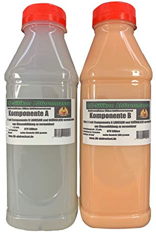 Silikon Additionsvernetzend 1 Kg. 2 Komponenten Abformmasse in Hautfarbe für Abformungen jeder Art Universal, Modellbau, Hautabformungen usw.