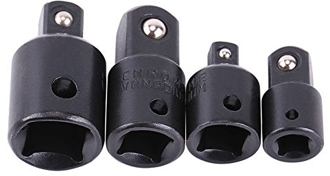 Yosoo Health Gear Impact Socket Adapter, 4Pcs Chrome | Driver converter 1/4 3/8 1/2 with ball detent, for impact wrench ratchet