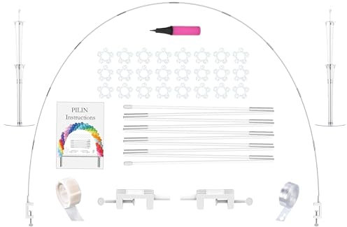 PILIN Kit arco di palloncini riutilizzabile Arco di palloncini bianco regolabile per matrimoni, lauree, compleanni, decorazioni di Natale
