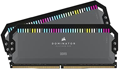 CORSAIR DOMINATOR PLATINUM RGB DDR5 32GB (2x16GB) DDR5 5200MHz CL40 AMD EXPO Intel XMP iCUE Memoria Compatibile per Computer - Grigio (CMT32GX5M2B5200Z40)