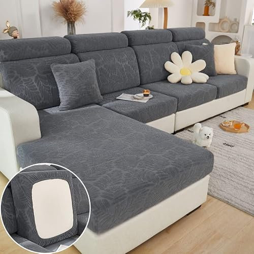 Sofa Sitzkissenbezug Stretch Sofabezug, Universal Elastisch Sofa Seat Cover, rutschfest Sofa Überzug Schonbezug für Sofakissen L-Förmig Chaiselongue Möbelschutz