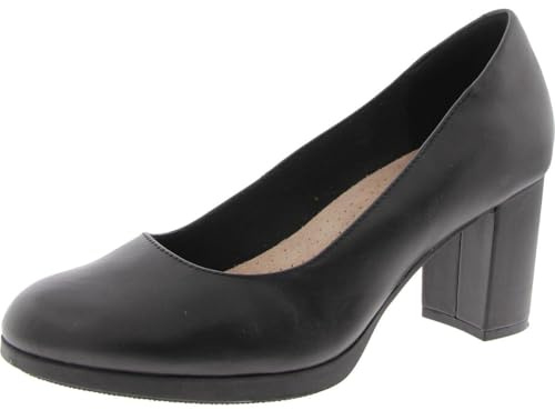 Clarks Bayla Skip Pumps für Damen, Schwarz Leder, 7 Wide