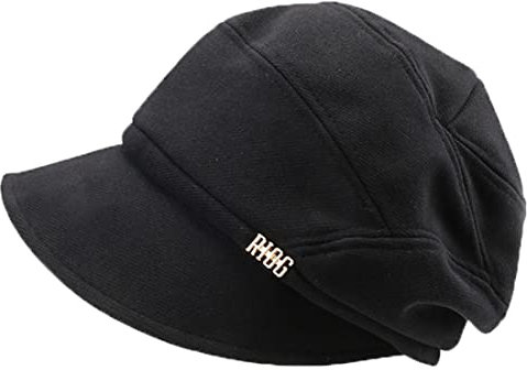 GUSHE 2023 New Newsboy Cabbie Baskenmütze für Damen, Schirmmütze Barett Mütze Damen, Wolle Ballonmütze, Bakerboy Schirmmütze, Wintermütze, Achteckiger Hut, Kappe Barett (Schwarz)