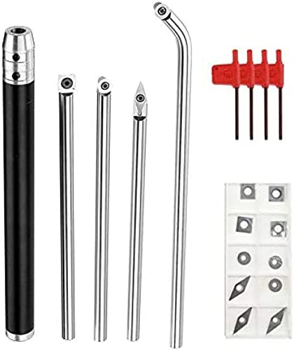 KRASS Wood Turning Tool Set Carbide Chisel With Aluminium Alloy Handle, Carbide Turning Tool For Woodcraft Or DIY,Black,Collector88
