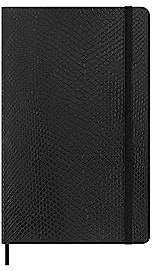 Moleskine Taccuino Precious & Ethical, con Confezione Regalo, Copertina Morbida Vegana Effetto Pitone, Chiusura Elastica, Colore Nero, Formato Large 13x21 cm