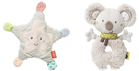 Fehn Knister Seestern – Activity Baby Raschel Spielzeug zum Greifen und Spielen -für Babys und Kleinkinder ab 0+ Monaten & 064049 Ring-Greifling Koala - Motorikspielzeug mit Rassel – ab 0+ Monaten