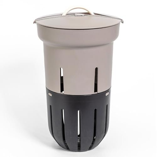 Urbalive Beetkomposter für Wurmkompost 12L - Garten unterirdisch Wurmkomposter zum Eingraben - Design Wurm Beetbox Komposter aus Recyceltem Kunststoff, Taupe