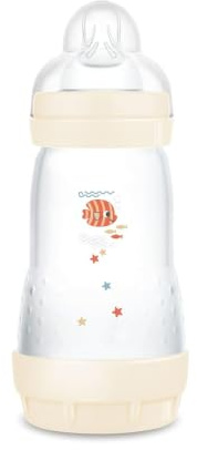 MAM Easy Start Babyflasche 260 ml, Anti-Kolik-Flasche für gemischtes Stillen, reduziert Luftblasen und das Risiko von Koliken, Babyzubehör 2+ Monate, selbststerilisierend und mit Sauger Größe 2