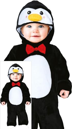 FIESTAS GUIRCA förtrollande liten pingvin babykostym karneval karneval småbarn – baby pingvin sparkdräkt – Onesie karnevaldräkt baby pojke 18–24 månader