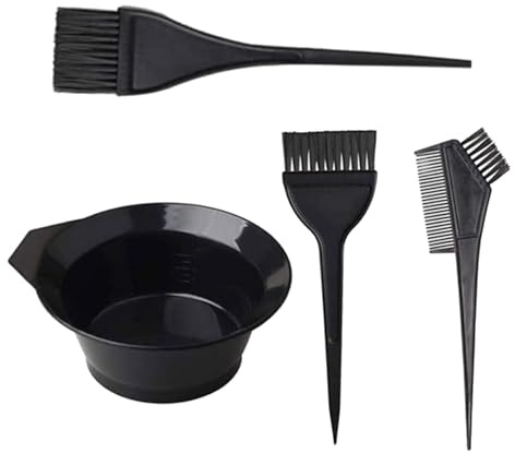 Kit de tinte para el cabello, set de colorear para colorear, cuenco mixto, kit de pinceles, con cerdas duras para teñir el cabello en casa, en salones, spas y peluquerías