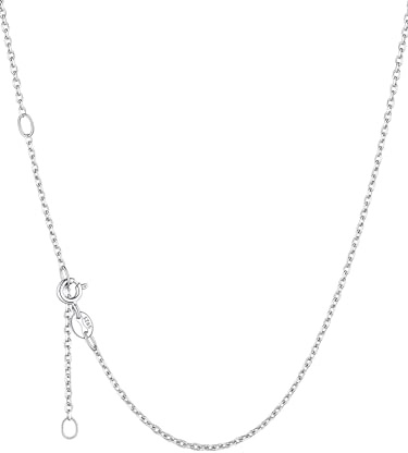 ChicSilver Collar Mujer Plata 925 Cadena Básica Fina 1.5mm 45cm Apilable
