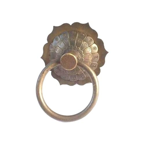 SynapSYA TüRklopfer Antike Messing Türklopfer Bronze Runde Ring Pull Tür Griff Holz Glas Tor Knöpfe Haus Hardware