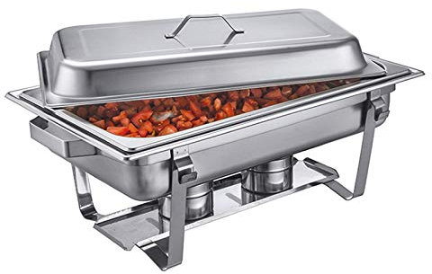 XMWOEIX Chafing Dish in Acciaio Inox da 9 Litri, Set di Chafing Dish rettangolari, Set di Chafing Dish scaldavivande a Buffet con Telaio Pieghevole, per Buffet Catering Cucina Festa