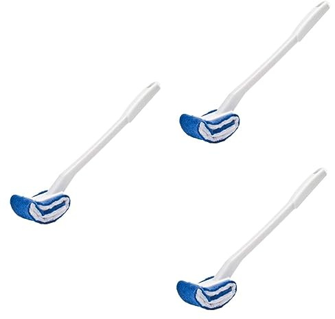 ROMISBABA 3pezzi Spazzola per Toilette Plastica con Manico Ergonomico Pulizia Senza Angoli Morti Setole Morbido per Superfici Delicate Accessorio per Bagno e WC