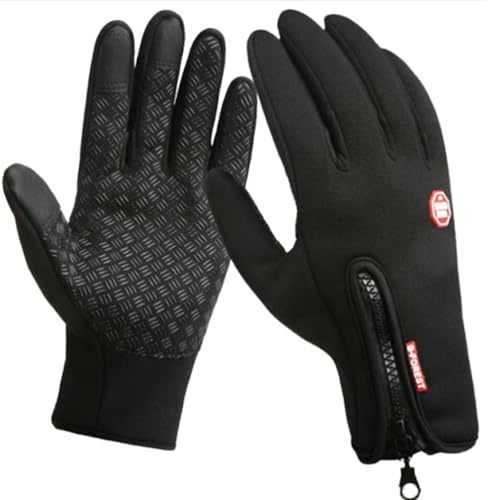 Argumub Thermo Handschuhe, Premium Thermohandschuhe, Unisex-Winterhandschuhe Mit Touchscreen Warm Wasserdicht, Geeignet für Radfahren Im Freien (Schwarz, XL)