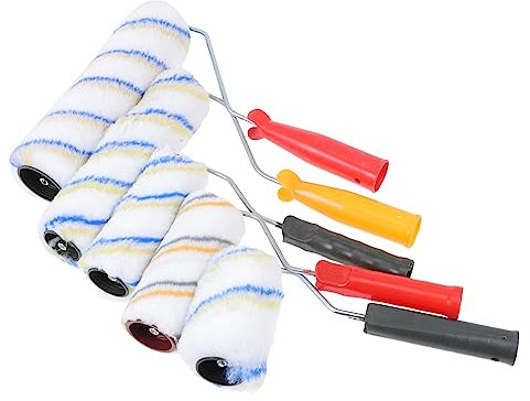 UKCOCO 5pcs Fiber Roller Brush Painting Roller Corner for Painting Handle for Home DIY Projects