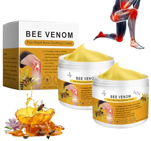 EONFAVE Bienengiftsalbe, 2 Stück Bienengift Gelenkcreme, Bee Venom Joint Relief Gel, Bienengift Creme gegen Schmerzen Rücken Knie, Gelenkschmerzen Linderung, Deep Nourishment Beruhigend