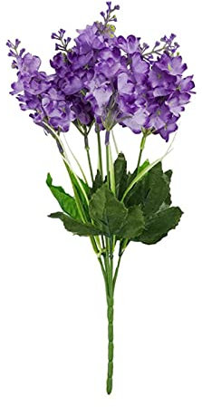 Ramos artificiales de jacinto de glicinia para decoración de jarrones, interiores, exteriores, jardín, hotel, boda, simulacro de lúpulo artificial (morado, talla única)