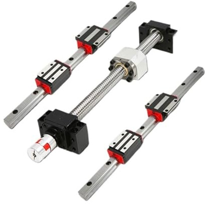 Vite a ricircolo di sfere CNC a movimento lineare Binario di guida lineare 2 pezzi HGR15 150-1000mm + 4 pezzi HGH15CA Diapositive + Vite a ricircolo di sfere SFU1204 + BF10/BK10 + Accoppiamento passo-