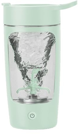 Daasigwaa Bouteille shaker électrique pour mélanges protéinés | Tritan | Sans BPA | Tasse mélangeuse portable, gobelets à secouer rechargeables et substitut de repas (650 ml) (vert)