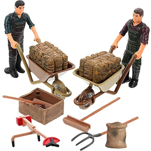 SUPVOX Giocattolo Riproduzione Fattoria in Miniatura 12 Pezzi Plastico | Mini Paesaggio e Casa in Miniatura, per Fotografia e Display, Dettagli Realistici per Ragazzo Ragazza