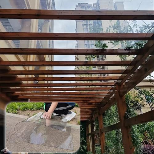 Hoja de policarbonato transparente de 2 mm, paneles de invernadero duraderos para techos, aislamiento e iluminación diurna, fuerte, resistente a la deformación, ideal para cobertizos, cocheras (5 x 30