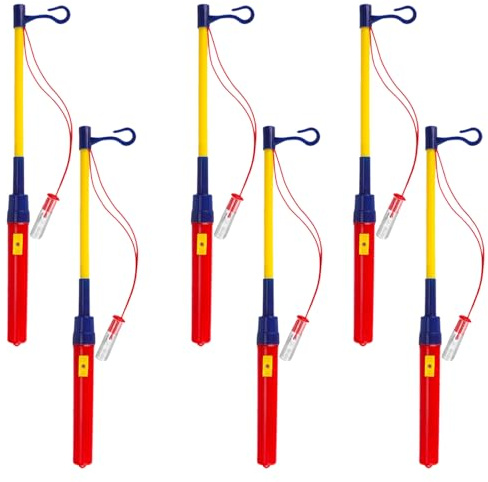 Laternenstab 40cm Laternenstäbe 4/6 Stück, LED Laternenstange für Erwachsene Kinder, Laternenstabs Laternen für Laterne Numzüge Martinsumzüge Halloween Kinderpartys Gartenparty (6 warme Lichter)