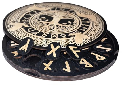 Generico Runen für Anfänger, Spirituelle Runen | Tragbares dekoratives Accessoire aus Holz mit Magnetbox für Männer und Anfänger Heidentum Altar Meditation Praktiken Divinatorie