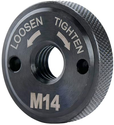 M14 Angle Grinder Nut, Angle Grinder Quick Release Locking Nut, Retaining Flange 44mm, Heavy Duty Black Phosphate Coating Accessory for M14 Thread Grinders, Universal Fit, Tool-Free Accessory Changes