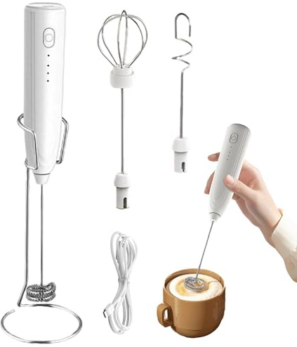 Setauoo Espumador eléctrico de leche | Agitador eléctrico de mano para café con leche, máquina de espuma de café de 3 velocidades ajustables para cocina, hogar, baristas, oficina, sala de descanso