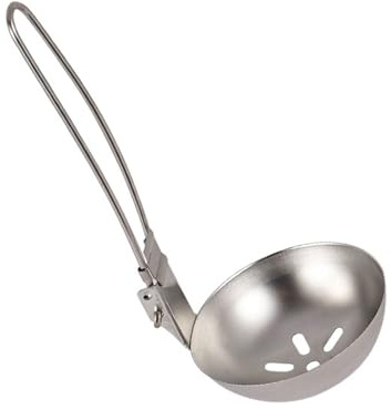 Louche à soupe pliable en acier inoxydable - Cuillère pliante ultra légère pour sac à dos, ustensile durable résistant à la chaleur pour les repas chauds, outil de cuisine portable compact avec