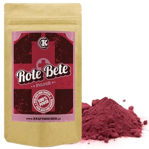 Rote Bete Pulver Bio 250 g – Rote Beete Pulver naturbelassen – Beetroot Powder- Rote Rübe Pulver für Smoothies, Bowls & Küche – fein gemahlen – DE-ÖKO-007