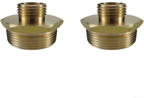 Set di raccordi per tubi da giardino in ottone, 2 pezzi da 3/4 di pollice GHT maschio a 1-1/2 pollici NPT maschio adattatore filettato convertitore a connessione rapida per trasferimento d'acqua