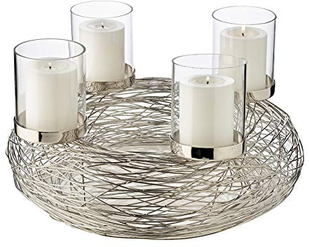 EDZARD Rimini adventskrans i rostfritt stål förnicklat stål Ø 36 cm