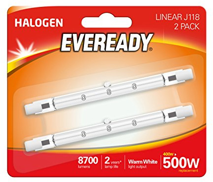 Eveready ECO Halogen 400W (500W motsvarande) Linjär glödlampa, vit, 2-pack, R7s, 500 W